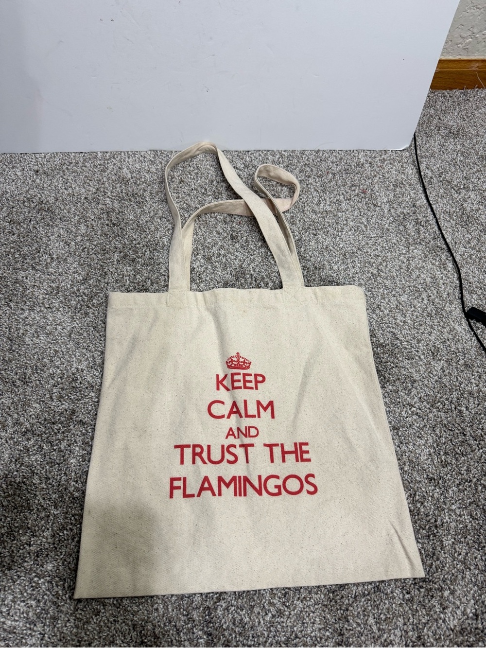 Keep Calm and Trust The Flamingos Canvas Tote Bag
